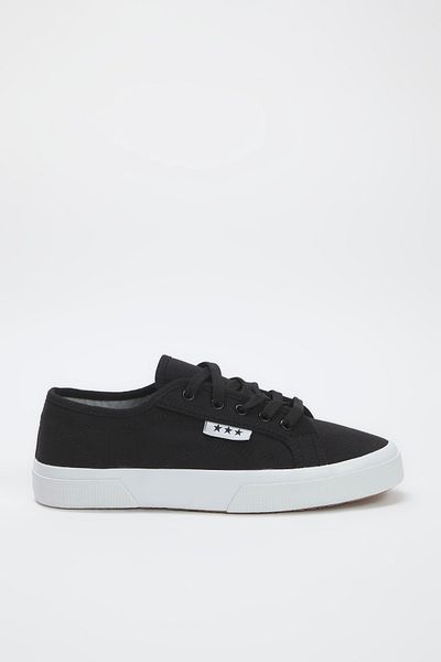 TRENDYOL SHOES Μαύρα αθλητικά παπούτσια Unisex με επίπεδη σόλα με κορδόνια TAKSS25SN00039