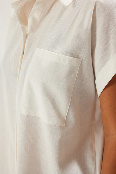 Trendyol Collection Ecru Woven Shirt - Tbess25Go00014 Model