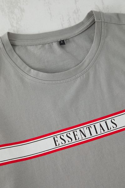 Trendyol Collection Γκρι κανονική εφαρμογή εμπριμέ με σορτς πλεκτό σετ πιτζάμες TMNSS25PT00016