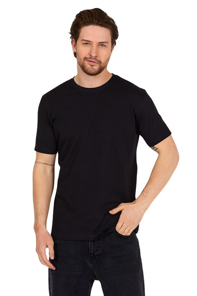 DK DAKSEL Чоловічі темно-сині чорні сірі копчені кольори базового крою з вирізом горловини 100% бавовна 4 штуки футболки