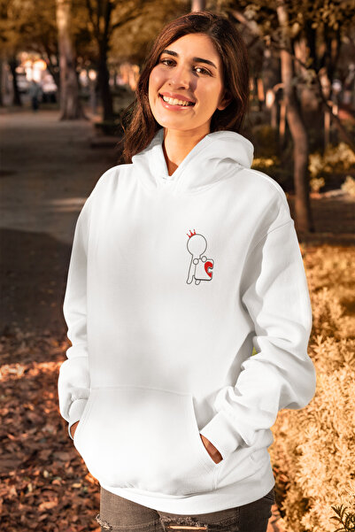 MAGORS سويت شيرت نسائي من القطن بأكمام طويلة و3 خيوط بغطاء للرأس ليوم العشاق