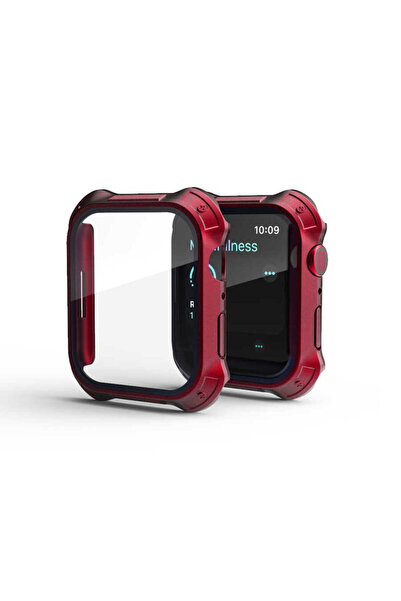 Kılıfist حافظة واقية للشاشة من نوع Watch 7 مقاس 45 ملم من نوع Tank Armor وواقي شاشة KLFS Watch Gard 10 - أحمر