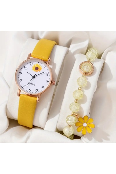 BBS 2'li Kadın Moda Kuvars Saat Seti Saat Ile Bileklik ( Kutusuz )