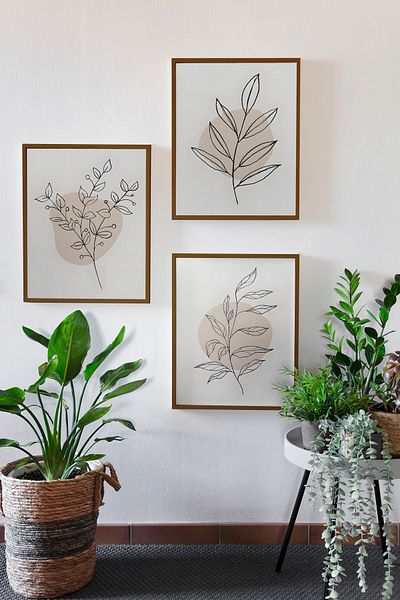 Artavessa Σετ ζωγραφικής 3 τεμαχίων καφέ με πραγματικό ξύλινο πλαίσιο - Μοντέλο 11