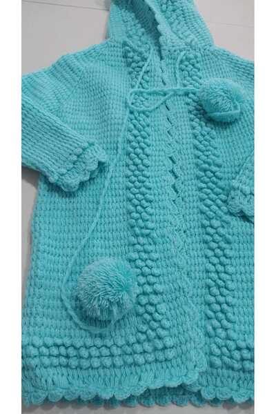 Papatyam El Örgüsü Tunus İşi Bebek Kapşonlu Hırkası El İşi Bebek Çocuk Örgü H...