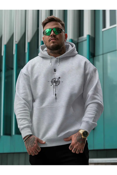 Nebulaa Tekstil هودي رجالي من القطيفة من NEBULAA |    بوصلة الرسم البياني ستر...