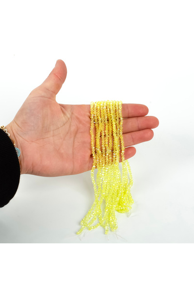 yfhobi 1 Dizi (130-135 Adet)- 3 mm Yassı Kristal Cam Boncuk Dizisi Şeffaf Jan...