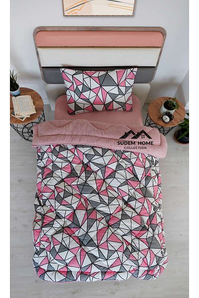 Sudem Home Collection Single Personality Single Sided Plush Welsoft Quilt and Pillow Cover Fleece Fluffy Marble