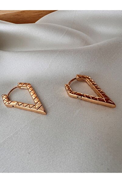 simy accessories Ücgen kesimli küpe ROSE GOLD