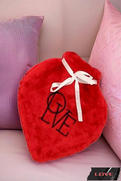 MEDUSHOP حقيبة ماء ساخن هدية من القطيفة على شكل قلب أحمر - حب، حراري