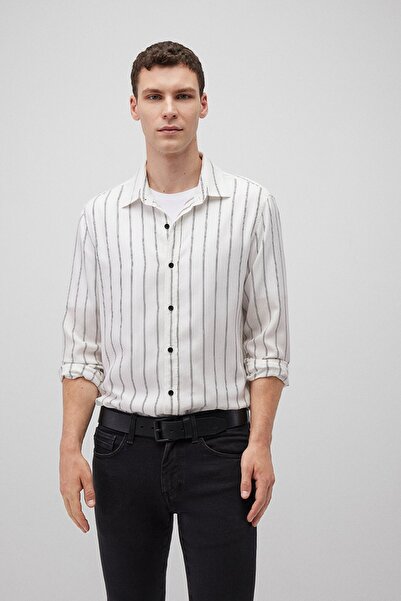 Mavi ÇİZGİLİ GÖMLEK Beyaz