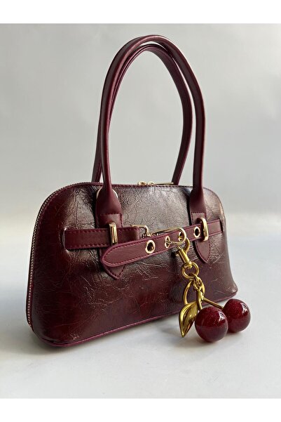 Mia Collection Carlos Model El Ve Kadın Omuz Çantası Bordo ( Charm Dahil Değildir )