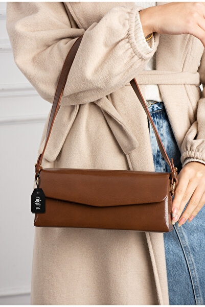 Night حقيبة يد وكتف نسائية من الجلد باللون البني من Gloria Model