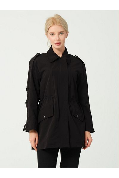 PIQUE Black Thin Trench Coat Karia - Women's Lined Cut
