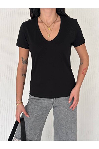 Noa Noa Basic γυναικείο T-Shirt με λαιμόκοψη V