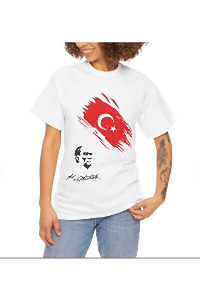 WOODROFFE Ataturk And Flag Printed Oversize Casual Boyfriend T-shirt