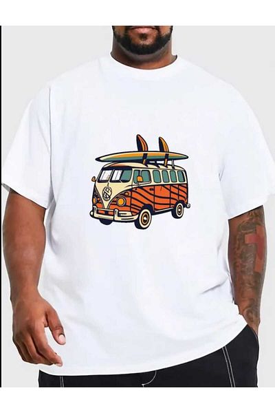 WOODROFFE Ανδρικό μπλουζάκι με στάμπα μινιλέτας Oversize Casual Boyfriend