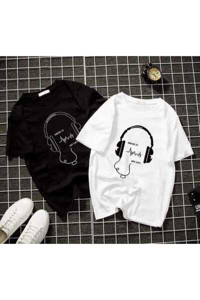 WOODROFFE 2Li slušalice Štampano Oversize kroj Ležerni dečko T-shirt