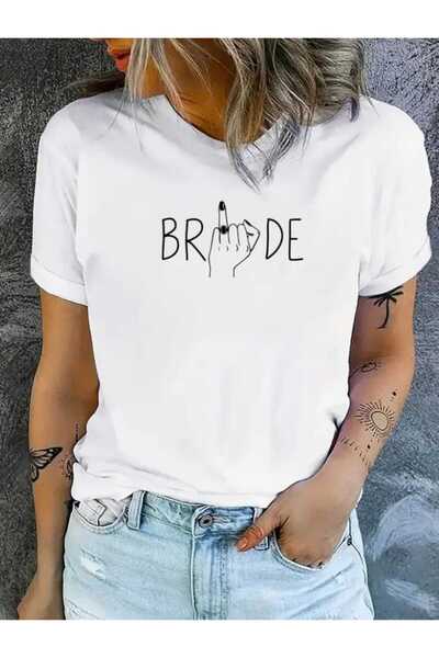 WOODROFFE Bride Concept - Tricou oversize Boyfriend cu imprimeu cu inele scrise