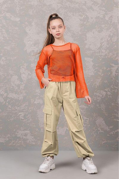 Magu Girl's Cotton Parachute Fabric Cargo Pants