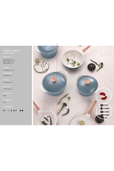 badreig LAHOYA CERAMIC COATED COOKWARE SET 18 PCS (RED) |Made in Saudi