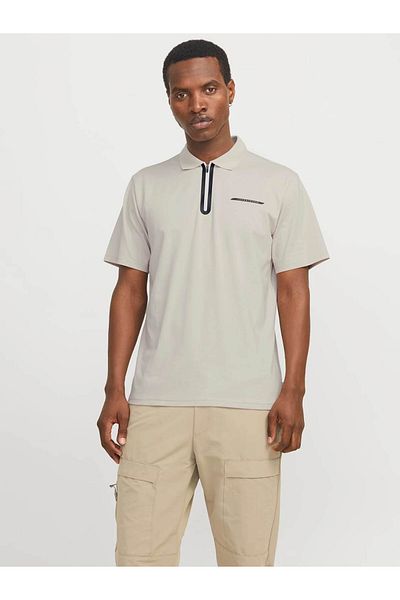 Jack & Jones Ανδρικό μπλουζάκι Jcofusıon Pıque Polo Ss Beige 12273127