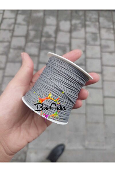 Bonanka (1.0 mm) Gri Renk 90 Metre Mat Paraşüt, Makrome, Bileklik, Tespih, Ör...