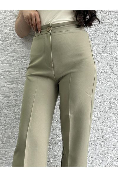 MELEK ARAZ Khaki Palazzo Leg Trousers