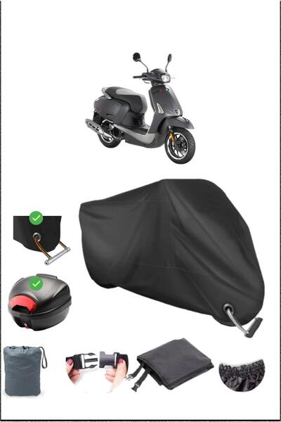 Breen أسود KYMCO LIKE S 50 قفل خلفي متوافق مع القماش المشمع المقاوم للماء (در...