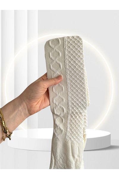 İntive Lingerie Чорапогащи Almira 150 Den с памучен плат и шарки в цвят ванилия