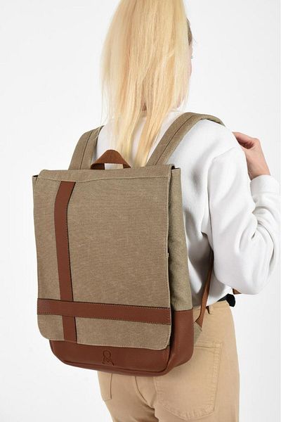 Baginn Γυναικείο επαγγελματικό σακίδιο πλάτης 35*22 εκ. από καμβά ύφασμα με θήκη φορητού υπολογιστή - Σχολική Mega Τσάντα