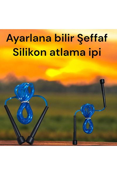 Gök Sports Transparent Silicone Adjustable Height Jump Rope Fitness Condition Exercise Rope