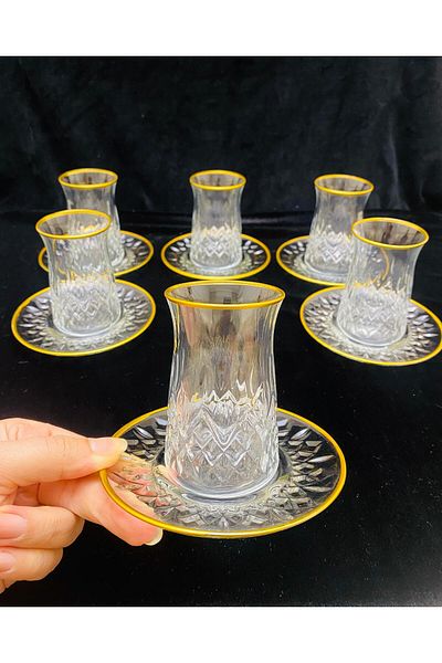 Home 12 Pcs Gilded Cutlery Lux Tea Set