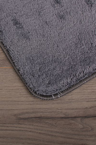 Dokumacıoğlu Relax Anthracite Large Size (80x150 + 50x80 cm) Σετ 2 χαλιών μπάνιου Χαλιά μπάνιου με αντιολισθητική βάση