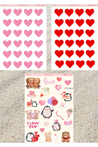 MirayDesign 3-DELIČNI SET NALJEPNICA NA TEMU LJUBAVI 12*17 CM