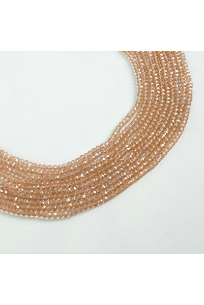 yfhobi 1 Dizi (130-135 Adet) - 3 mm Yassı Kristal Cam Boncuk Dizisi Şeffaf Ja...