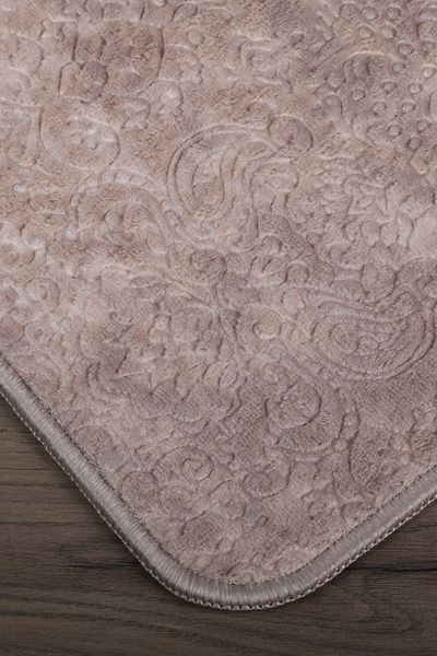 Dokumacıoğlu Nova Brown (80x150 + 50x80 cm) Μεγάλο Σετ 2 τεμαχίων Χαλιά Μπάνιου Σετ Αντιολισθητική Βάση Σετ Τουαλέτας
