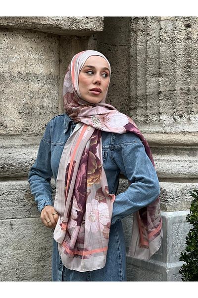 Modakaşmir روز نمط الخيزران شال