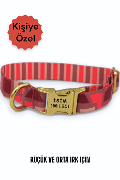 CARAMELOS İsimli Köpek Tasması, Köpek Künyesi, Isimlik, Küçük Irk Ve Orta Irk, Kişiye Özel Metal Kilit, 2 Cm