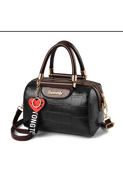ARBABAG&ACCESSORY GEANT DE UMĂR DE MÂNĂ PENTRU FEMEI BLACK-BROWN CROCO 6 OGLE