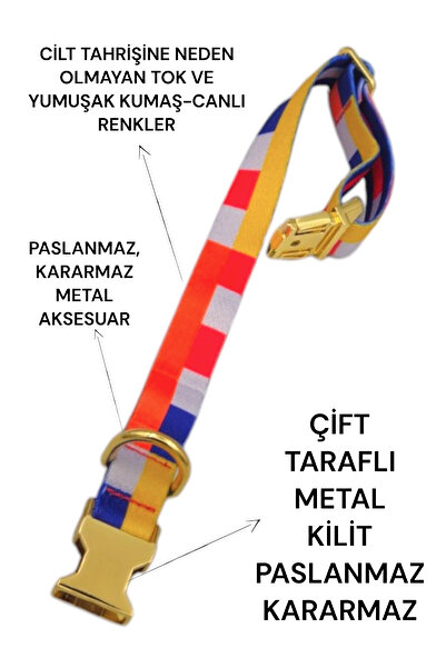 CARAMELOS İsimli Köpek Tasması, Köpek Künyesi, Isimlik, Küçük Irk Ve Orta Irk, Kişiye Özel Metal Kilit, 2 Cm