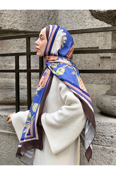 Modakaşmir شال من الخيزران بنمط مارغريت