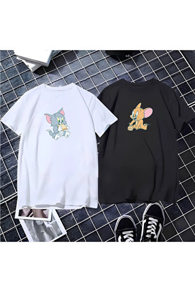 Wish BF Pachet de 2 tricouri Tom Jerry pentru cuplu, iubit, prieten, frate, c...