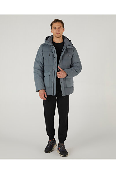 SKECHERS M Outerwear Padded Jacket Erkek Gri Mont S242077-003