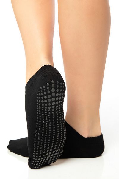 SAYSEZ Bamboo Women - 3-Piece Pilates Yoga Fitness Booties, Black-White-Beige, Non-Slip Sole