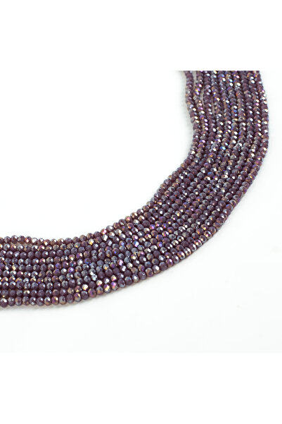 yfhobi 1 Dizi (130-135 Adet) - 3 mm Yassı Kristal Cam Boncuk Dizisi Mat Janja...