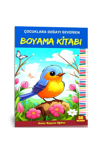 Enine Boyuna Eğitim Coloring Book That Makes Children Love Nature (with Banne...