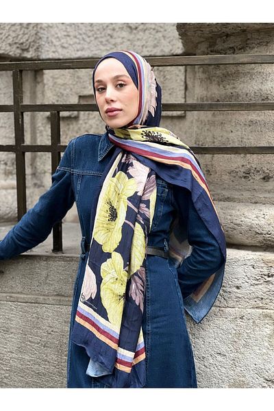Modakaşmir Şal din bambus cu model Margarita