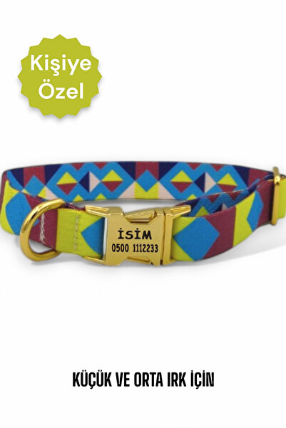 CARAMELOS İsimli Köpek Tasması, Köpek Künyesi, Isimlik, Küçük Irk Ve Orta Irk, Kişiye Özel Metal Kilit, 2 Cm