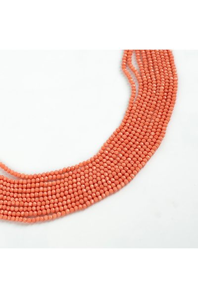 yfhobi 1 Dizi (130-135 Adet) - 3 mm Yassı Kristal Cam Boncuk Dizisi Mat Gül K...